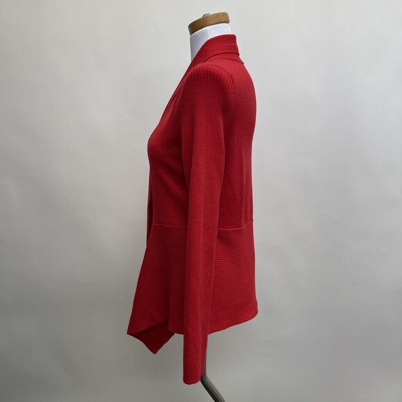Verve Ami Women's Cardigan Sweater Large X-Large Red Asymmetrical Open Front - Picture 2 of 9